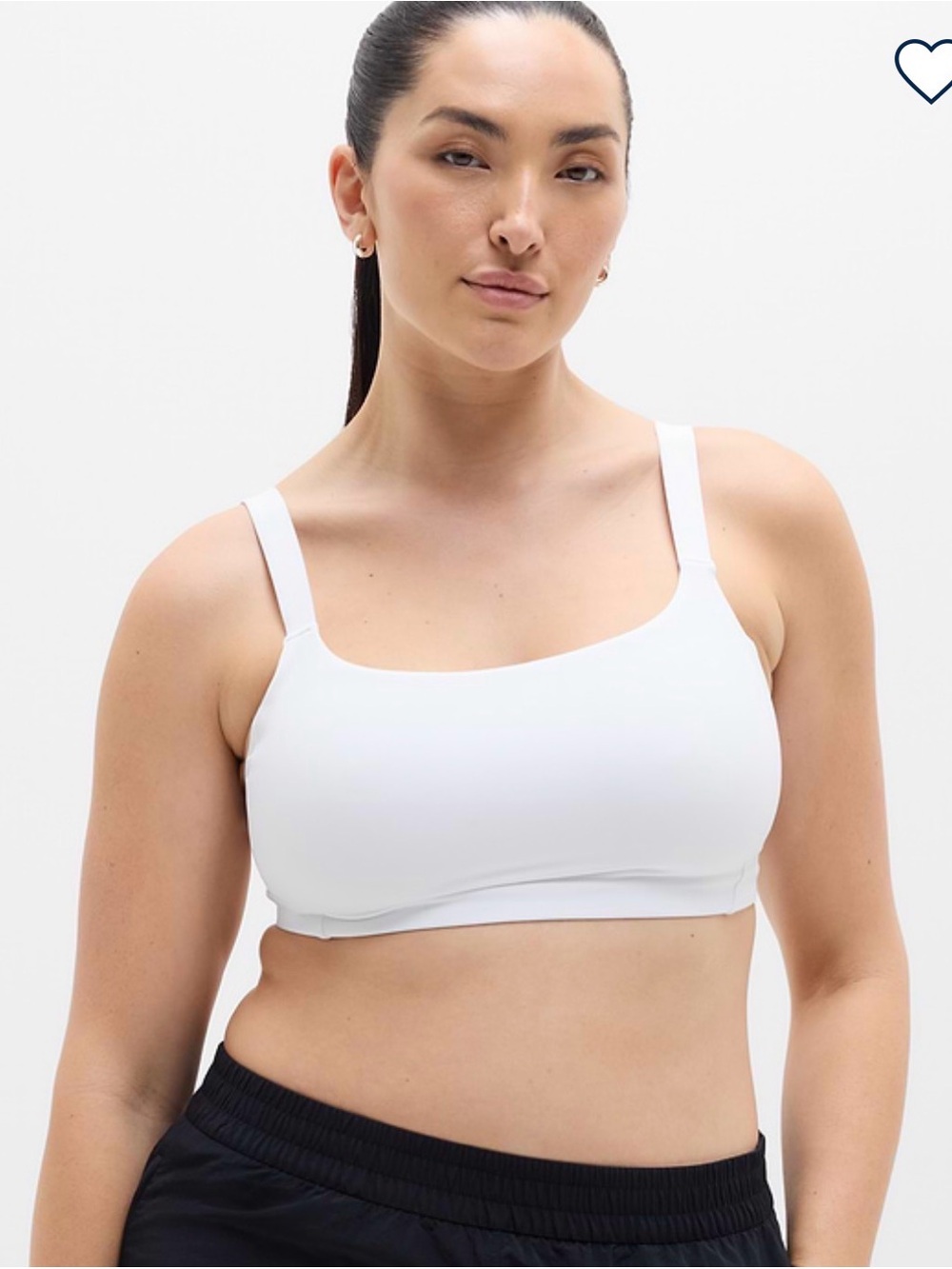 Athleta White Square-Neck Sports Bralette - D-DD SIZE!